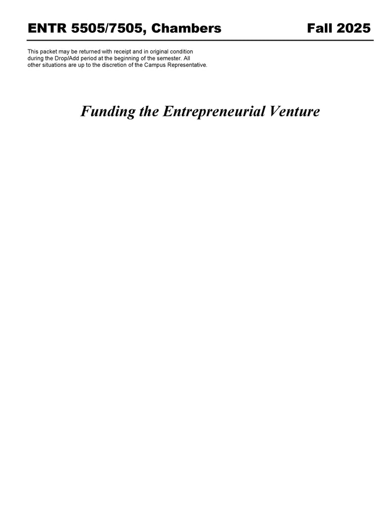 ENTR 5505/7505, Chambers (Digital Only)