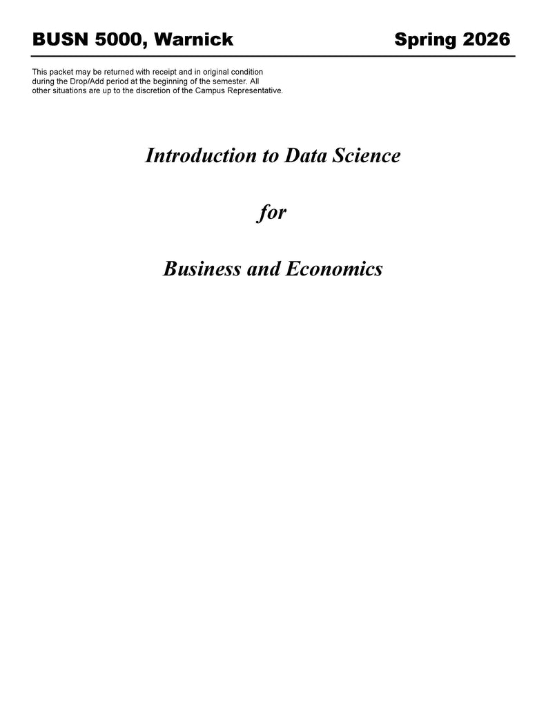 BUSN 5000 (Black and White), Warnick (Hard Copy)