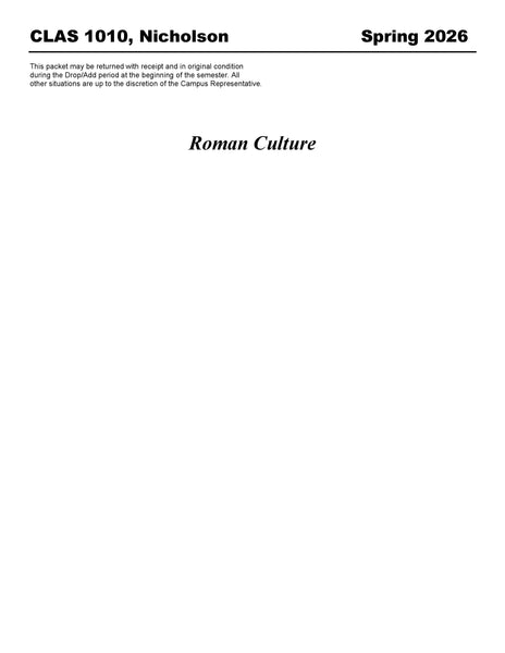 CLAS 1010, Nicholson (Hard Copy)