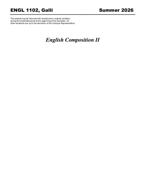 ENGL 1102, Galli (Hard Copy)