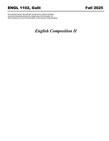 ENGL 1102, Galli (Hard Copy)