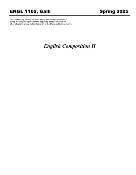 ENGL 1102, Galli (Hard Copy)