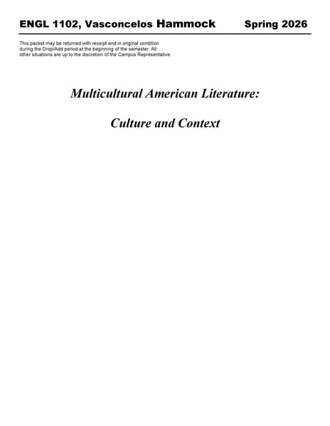 ENGL 1102, Vasconcelos Hammock (Hard Copy)