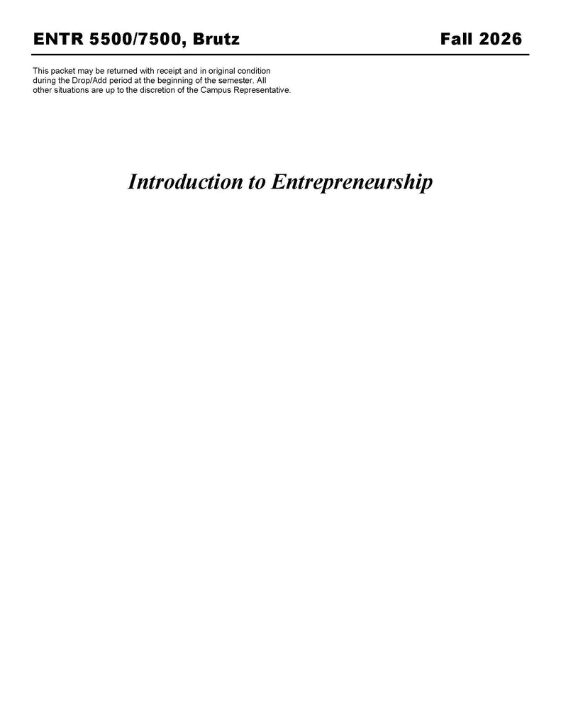 ENTR 5500/7500, Brutz (Hard Copy)