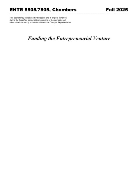 ENTR 5505/7505, Chambers (Digital Only)