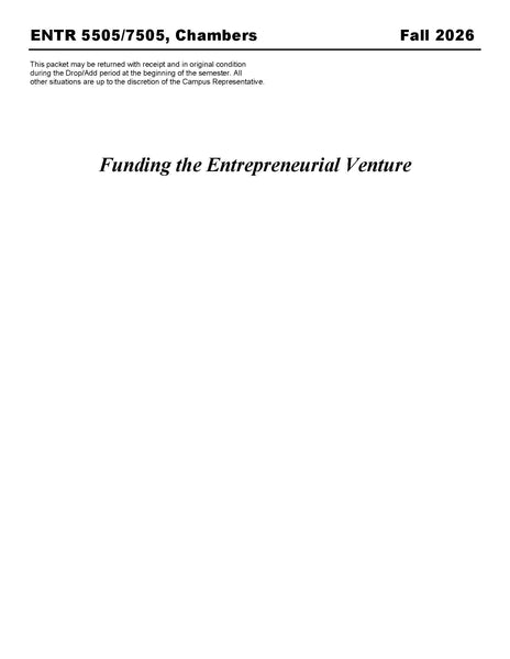 ENTR 5505/7505, Chambers (Hard Copy)