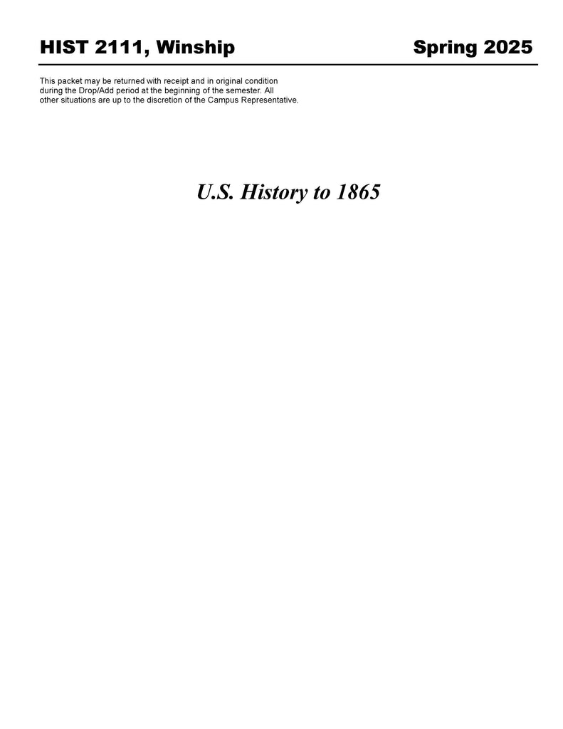 HIST 2111, Winship (Hard Copy)