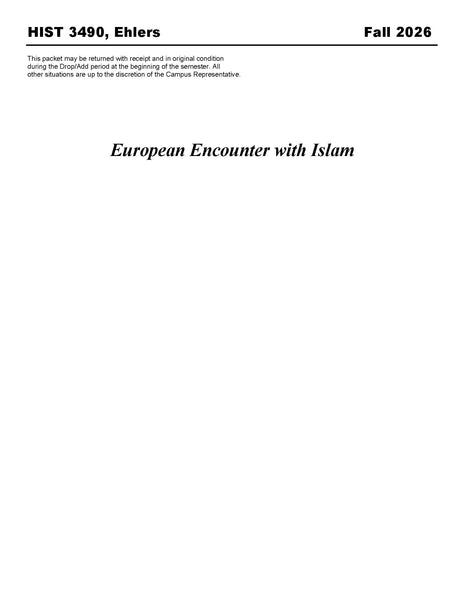 HIST 3490, Ehlers (Hard Copy)