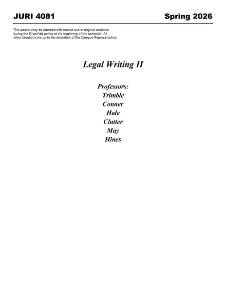 JURI 4081, Trimble, Conner, Hale, Clutter, May, Hines (Digital Only)