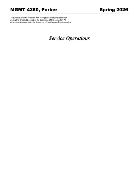 MGMT 4260, Parker (Hard Copy)