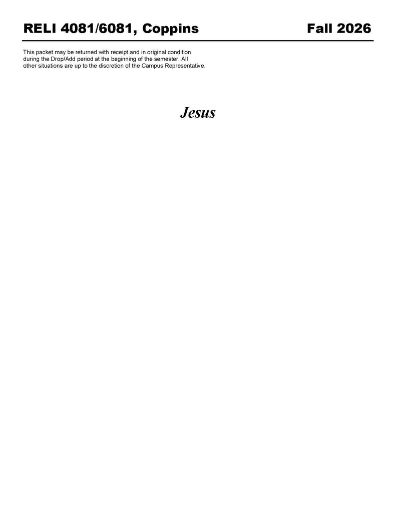 RELI 4081/6081, Coppins (Hard Copy)