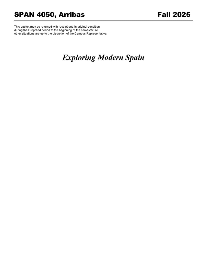 SPAN 4050, Arribas (Hard Copy)