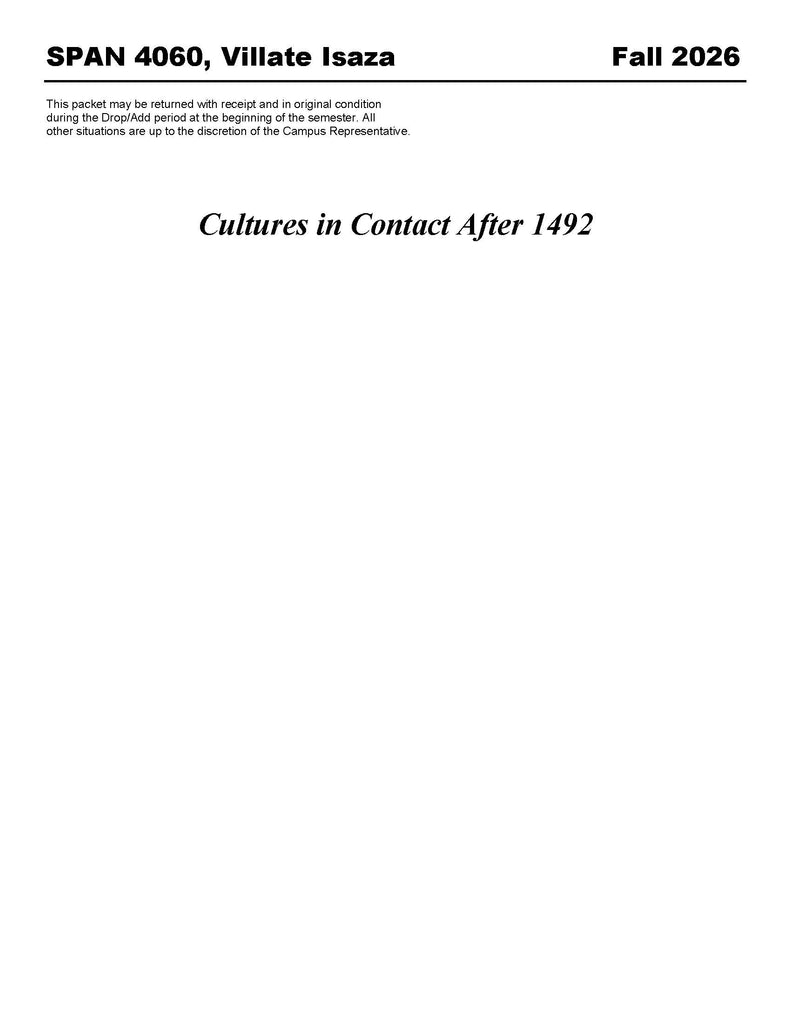 SPAN 4060, Villate-Isaza (Hard Copy)