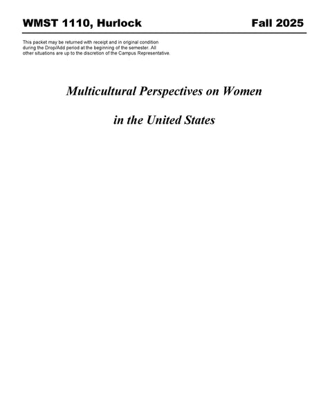 WMST 1110, Hurlock (Hard Copy)