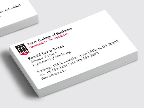 UGA Terry College Professor and Faculty Business Cards